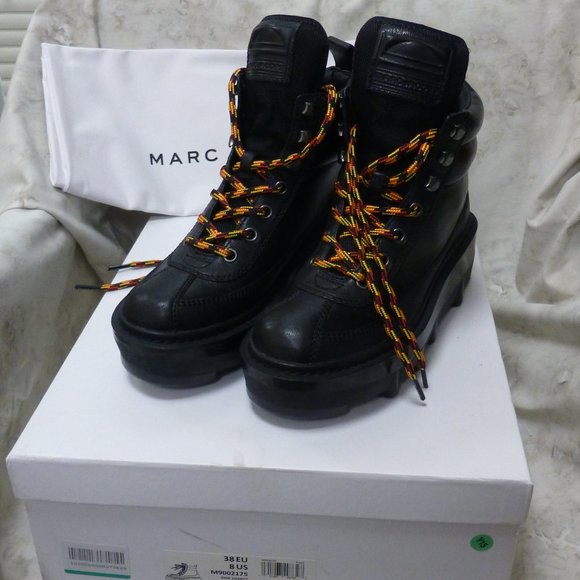 Marc Jacobs Platform Boots in Black Leather - Picture 1 of 9